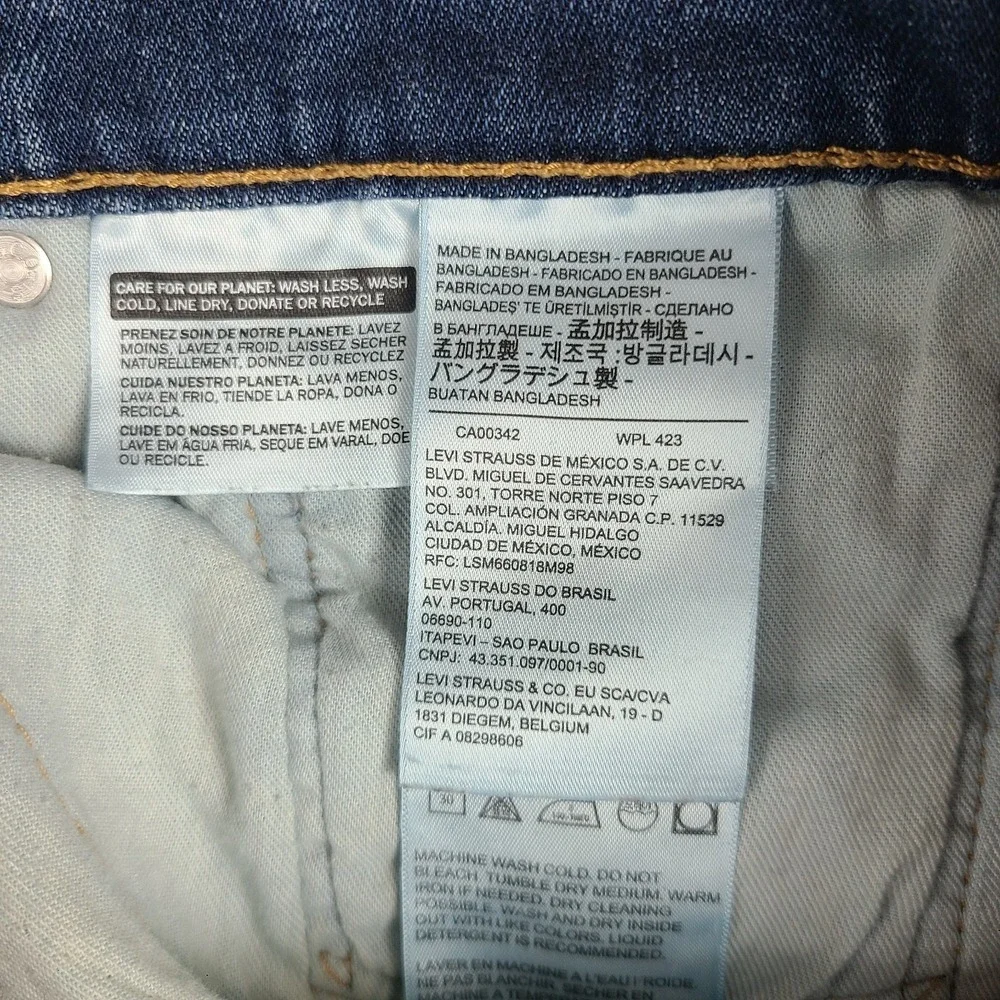 Levi's 512 Jeans Mens 38x32 Blue Slim Taper Fit‎ Dark Wash Denim